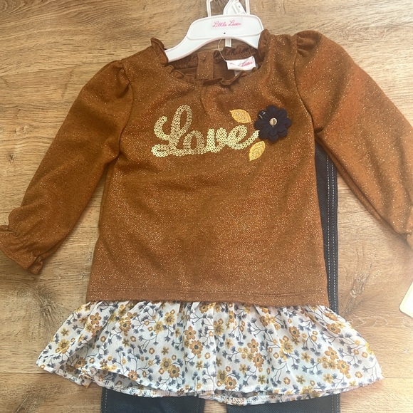 Little Lass NWT two-piece set top and jeggings girls size 6 - Picture 4 of 6